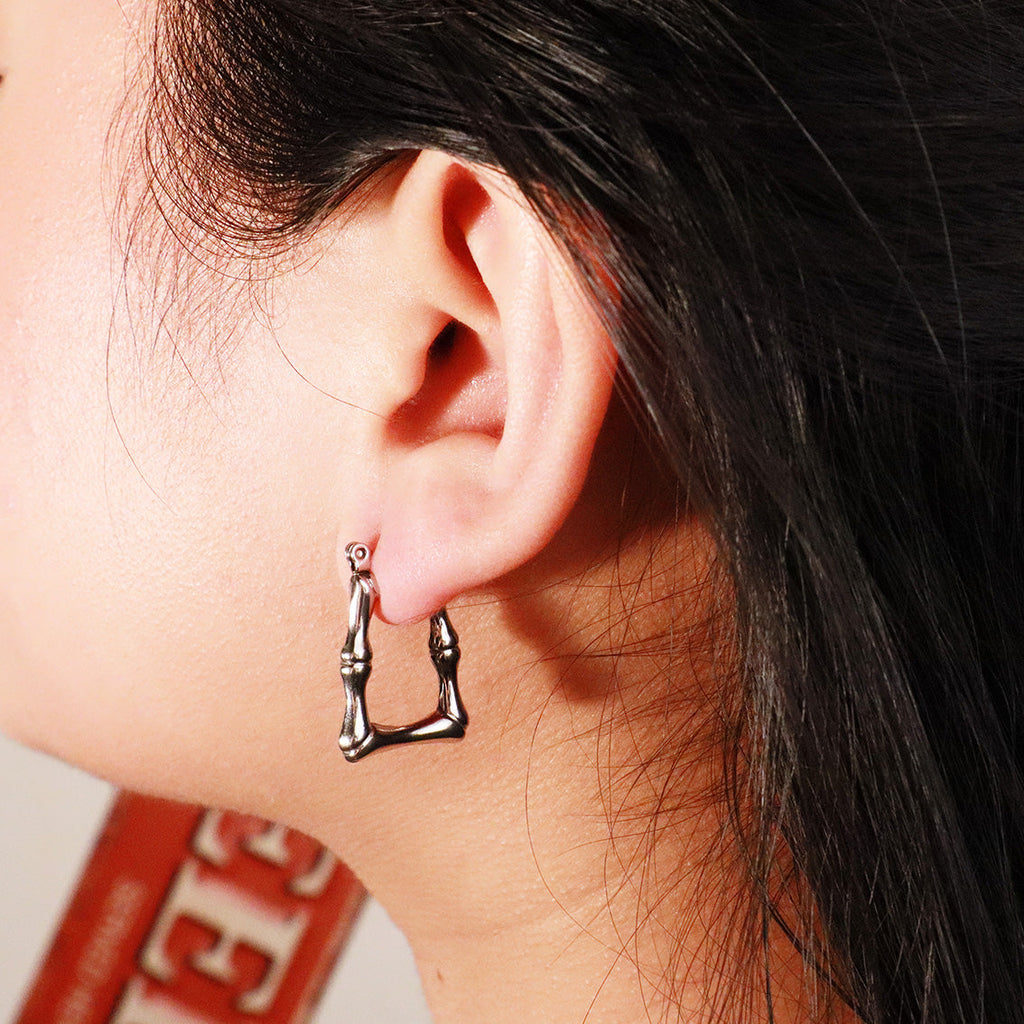 "Bone" Silver Earrings