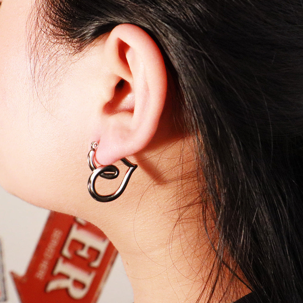 "Coil Hearts" Silver Earrings