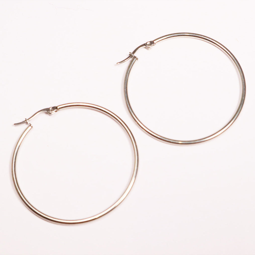 Classic Silver Hoops