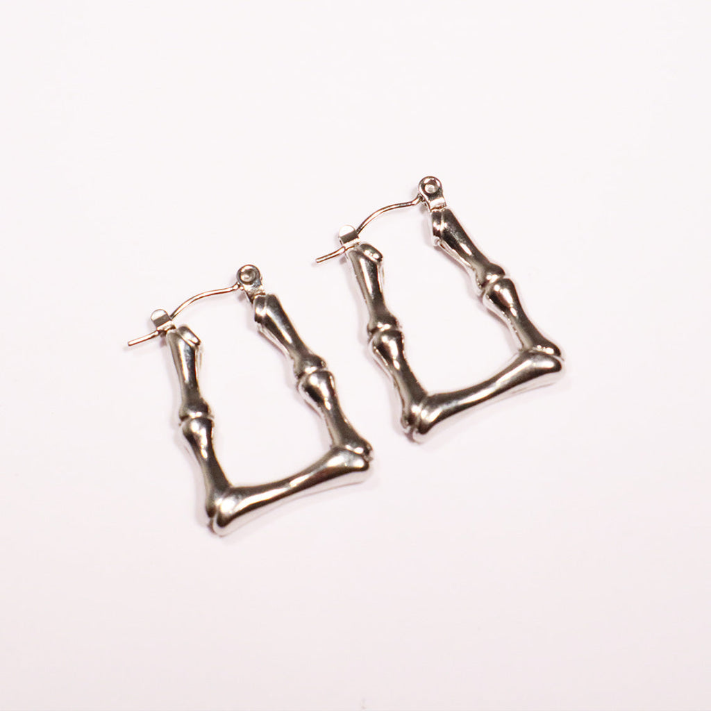 "Bone" Silver Earrings