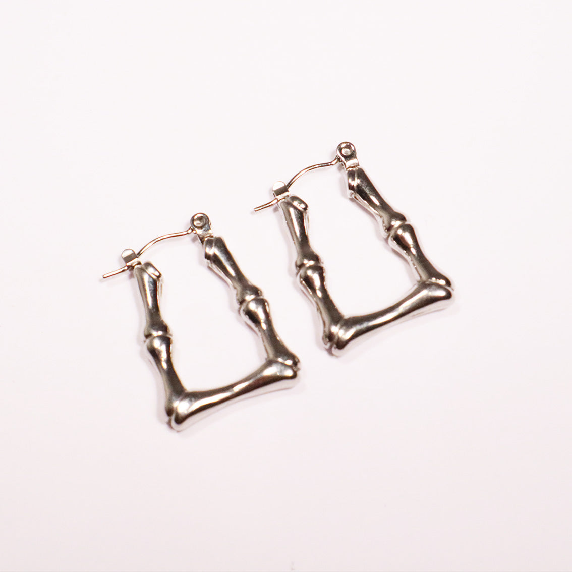 "Bone" Silver Earrings