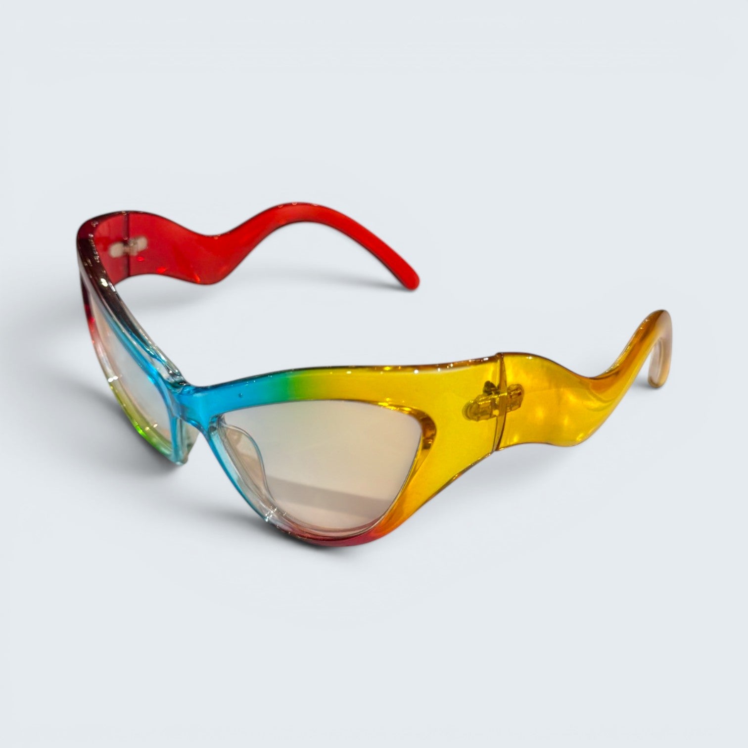 STOXX THRIFT & VINTAGE Eclare sunglasses with a wavy, transparent acetate frame in a multi-colour gradient.